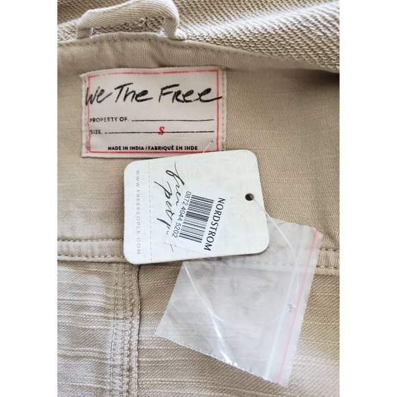 Free People We the Free Womens Carmen Moto Jacket Zip Hoody in Calm Sand S NWT - Picture 12 of 14